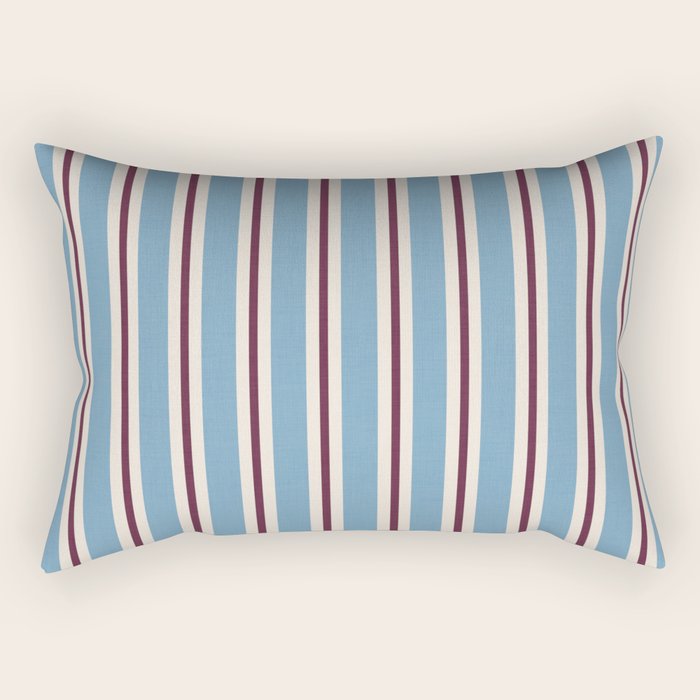 Classic Stripes - heritage blue berry Rectangular Pillow Gallery Image 2