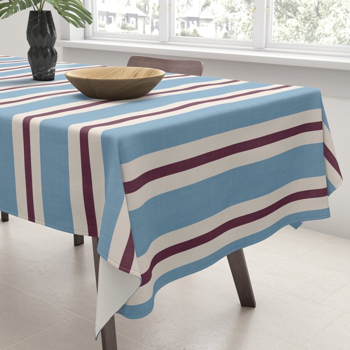 Classic Stripes - heritage blue berry Tablecloth Gallery Image 3