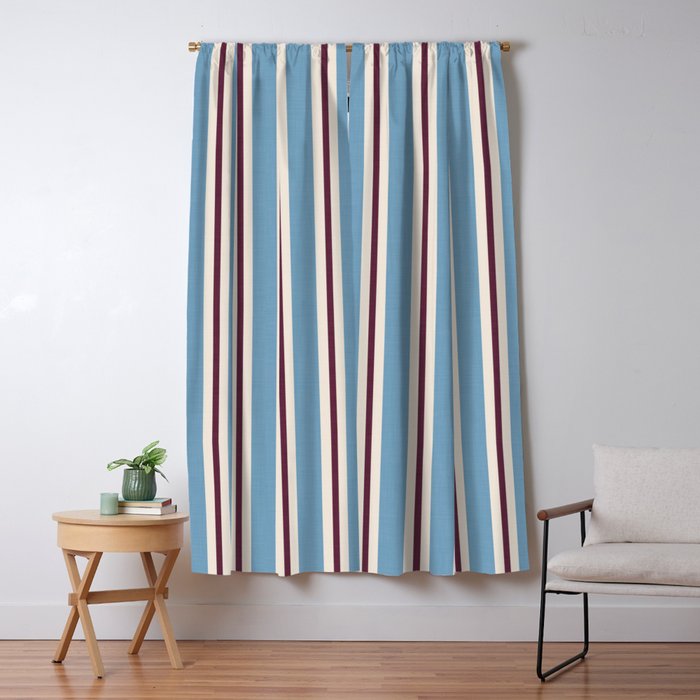 Classic Stripes - heritage blue berry Window Curtain Gallery Image 5
