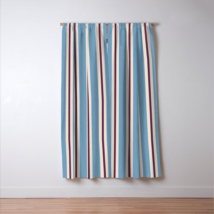Classic Stripes - heritage blue berry Window Curtain Gallery Image 3
