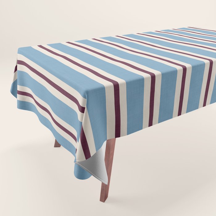 Classic Stripes - heritage blue berry Tablecloth Gallery Image 1