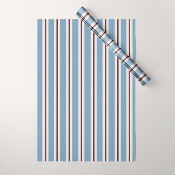 Classic Stripes - heritage blue berry Wrapping Paper Gallery Image 1