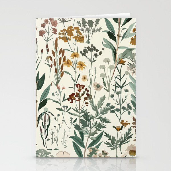 Nostalgic Wildflowers Floral Stationery Card Gallery Image 1