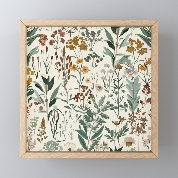Nostalgic Wildflowers Floral Mini Art Print Gallery Image 1