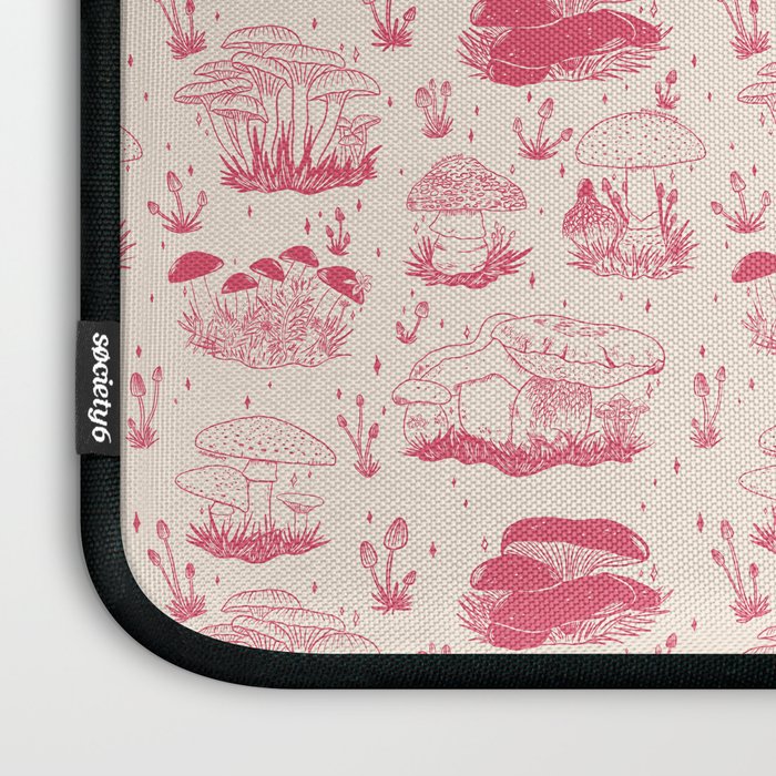 Mushroom Toile in Pink Laptop Sleeve Gallery Image 3