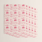 Mushroom Toile in Pink Wrapping Paper Gallery Image 3