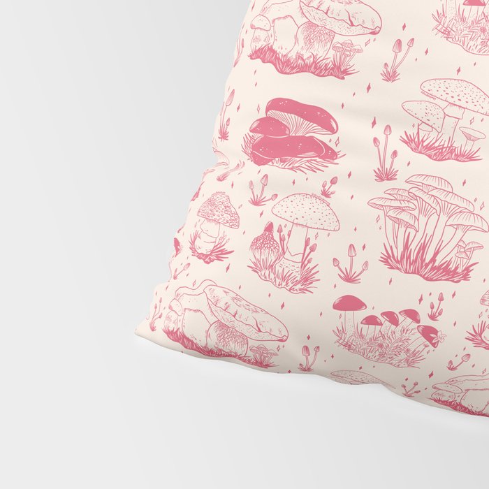 Mushroom Toile in Pink Pillow Sham Gallery Image 4