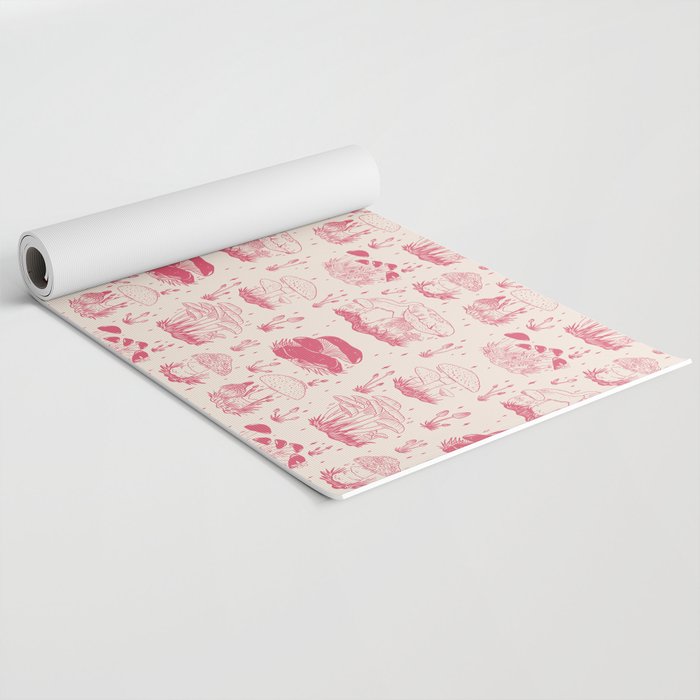 Mushroom Toile in Pink Yoga Mat Gallery Image 2
