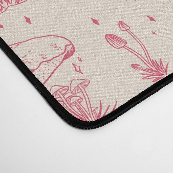 Mushroom Toile in Pink Desk Mat Gallery Image 4
