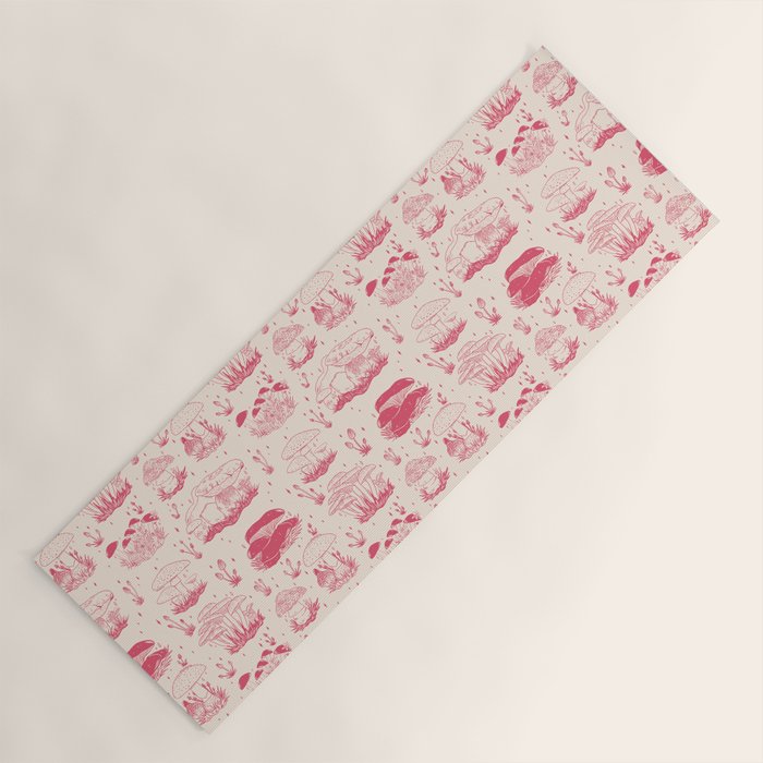 Mushroom Toile in Pink Yoga Mat Gallery Image 1