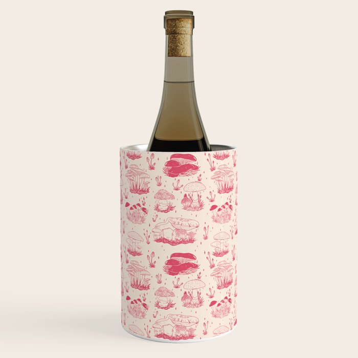 Mushroom Toile in Pink Wine Chiller Gallery Image 1