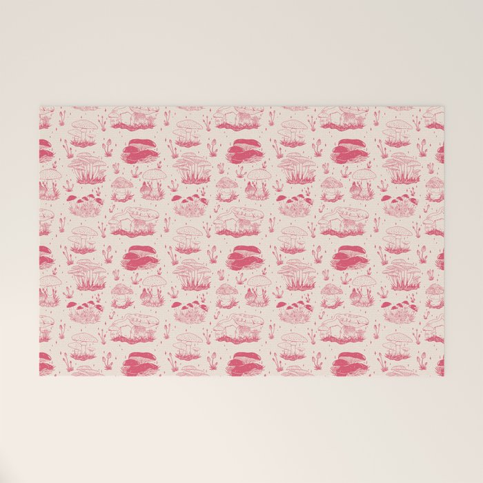 Mushroom Toile in Pink Welcome Mat Gallery Image 1