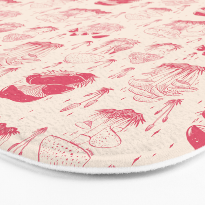 Mushroom Toile in Pink Bath Mat Gallery Image 3
