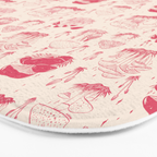 Mushroom Toile in Pink Bath Mat Gallery Image 3