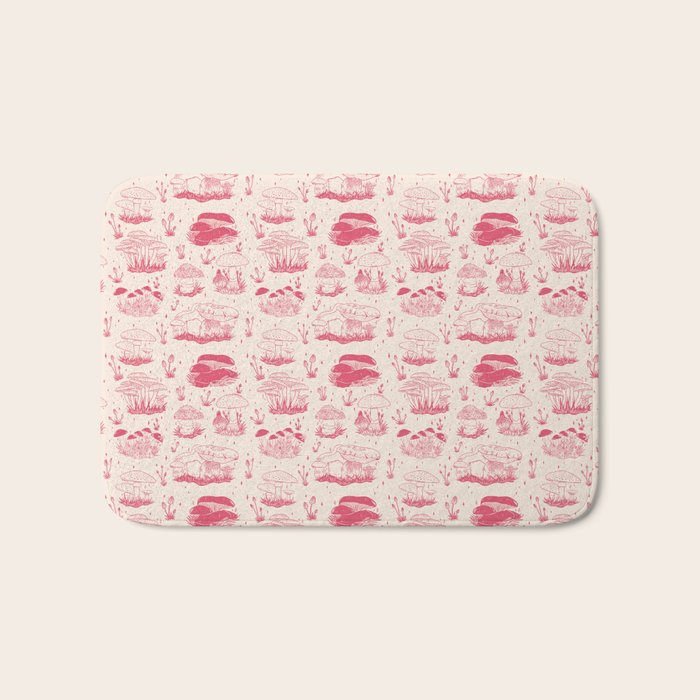 Mushroom Toile in Pink Bath Mat Gallery Image 1