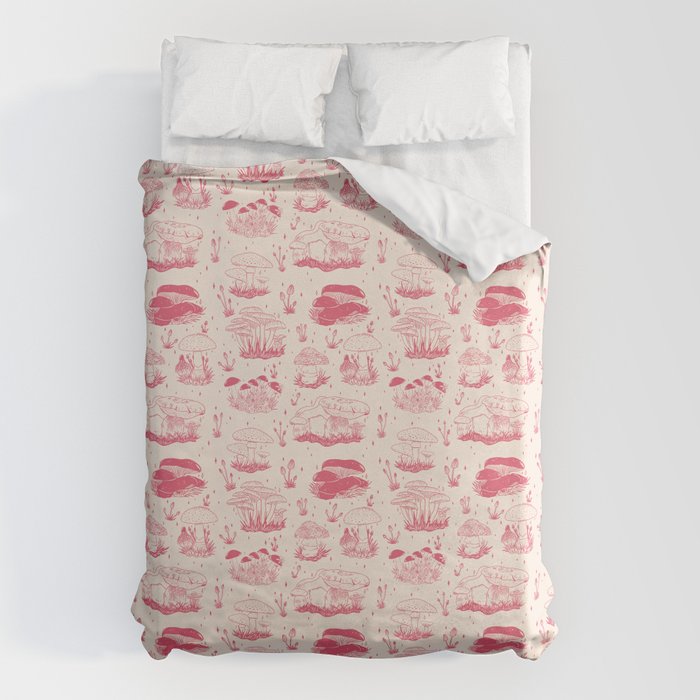 Mushroom Toile in Pink Duvet Cover Gallery Image 6