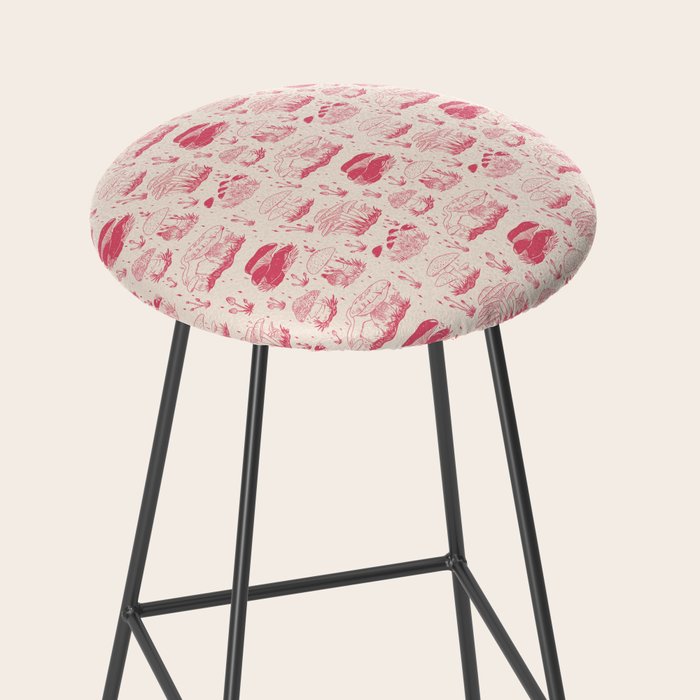 Mushroom Toile in Pink Stool Gallery Image 2