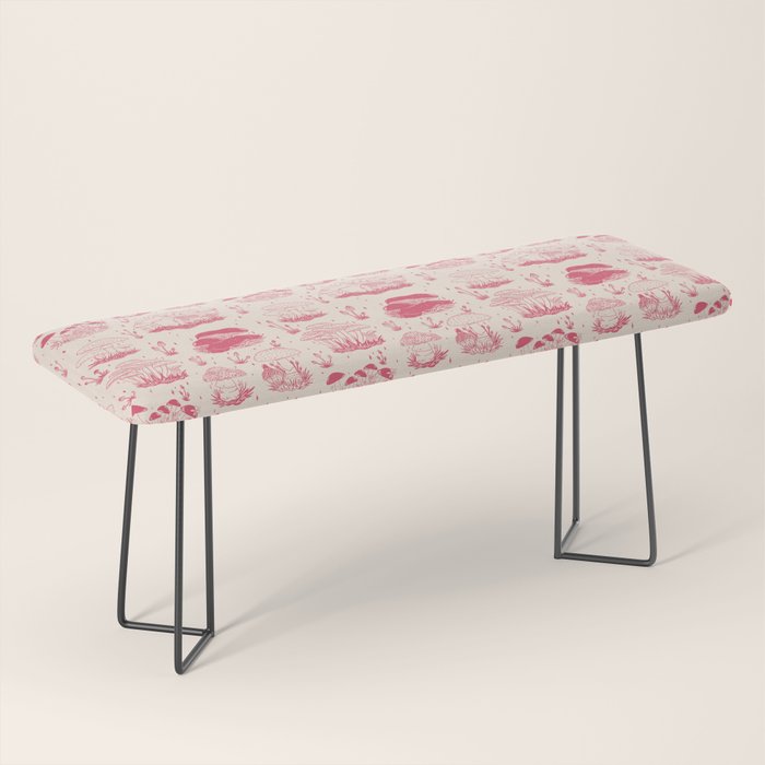 Mushroom Toile in Pink Bench Gallery Image 1