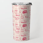 Mushroom Toile in Pink Travel Mug Gallery Image 2