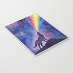 Galaxy Wolf Howling Rainbow Notebook Gallery Image 3