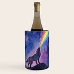 Galaxy Wolf Howling Rainbow Wine Chiller Gallery Image 2