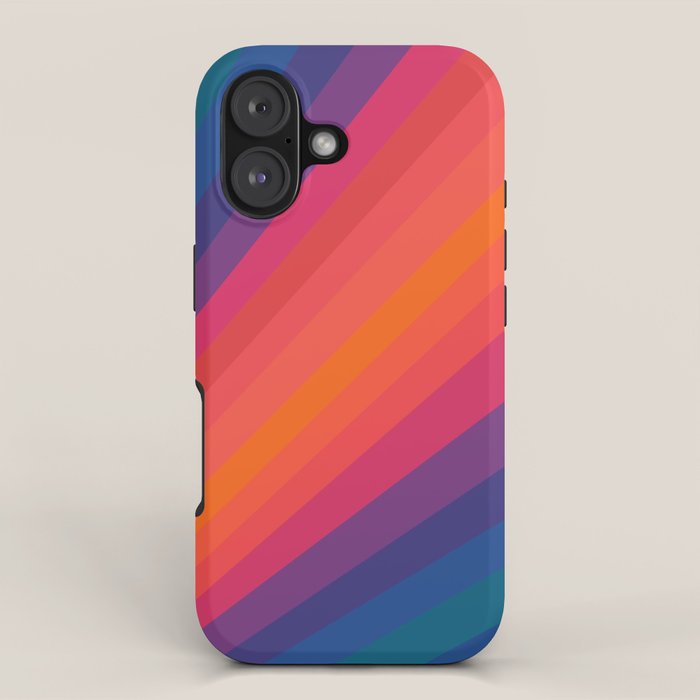 Sacred Geometric Stripes: Retro 80s Edition iPhone Case Gallery Image 1