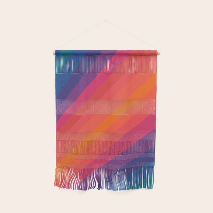 Sacred Geometric Stripes: Retro 80s Edition Wall Hanging Gallery Image 1