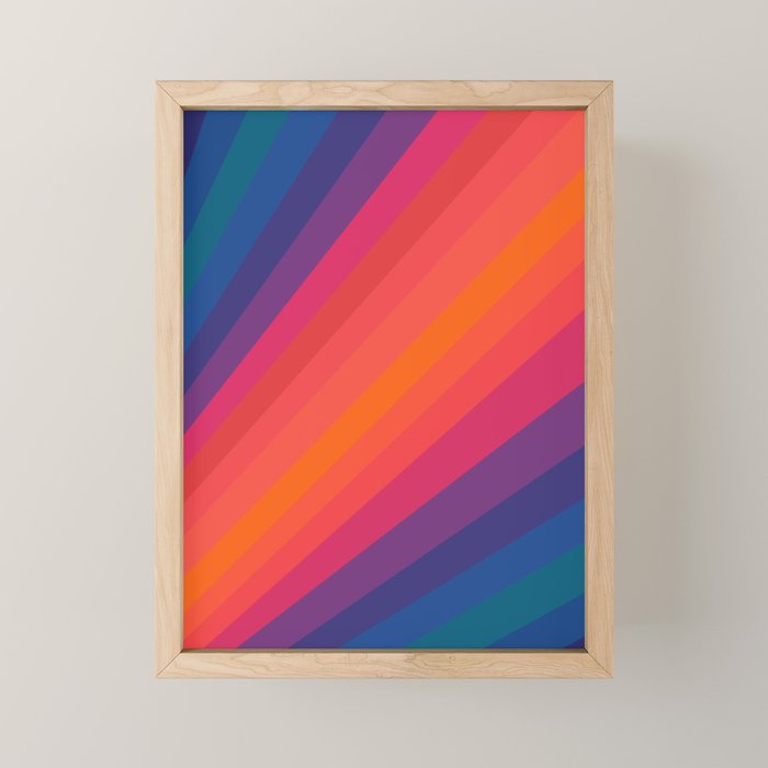 Sacred Geometric Stripes: Retro 80s Edition Mini Art Print Gallery Image 1