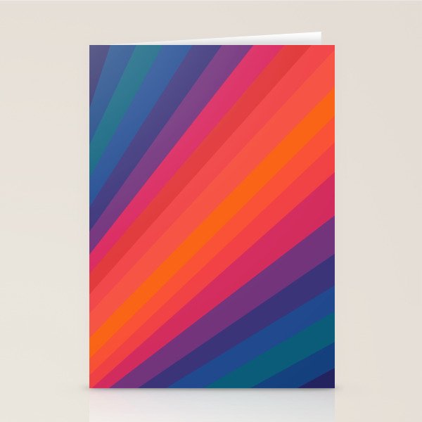 Sacred Geometric Stripes: Retro 80s Edition Stationery Card Gallery Image 1