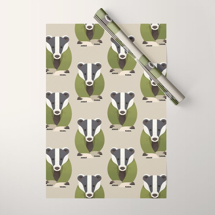 Whimsy Badger Wrapping Paper Gallery Image 1