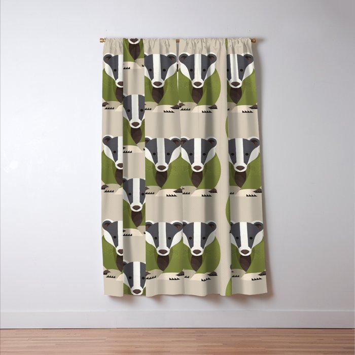 Whimsy Badger Window Curtain Gallery Image 3