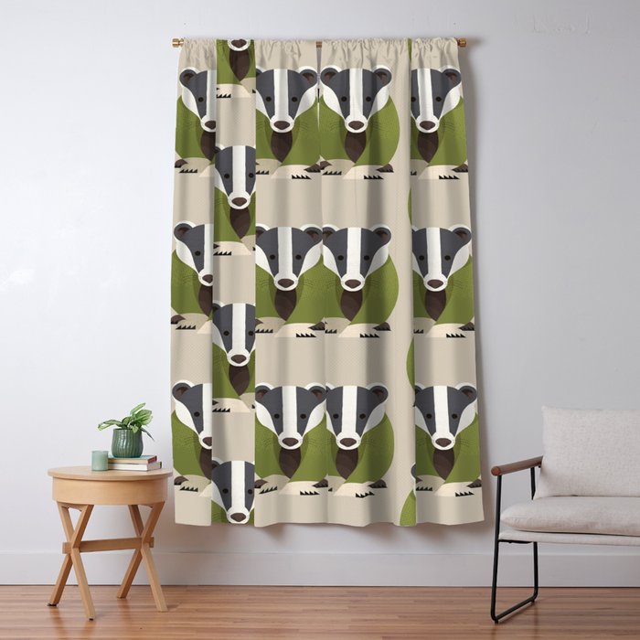 Whimsy Badger Window Curtain Gallery Image 5