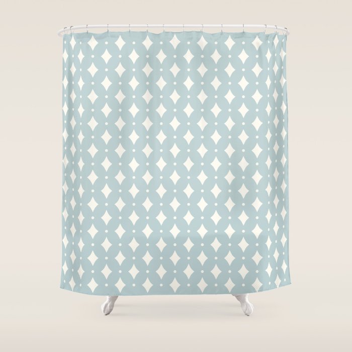 Vintage Stars IV Mint Shower Curtain Gallery Image 1