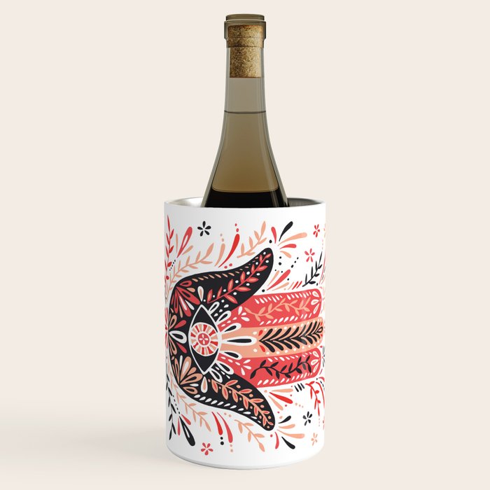 Hamsa Hand - Red & Black Palette Wine Chiller Gallery Image 3