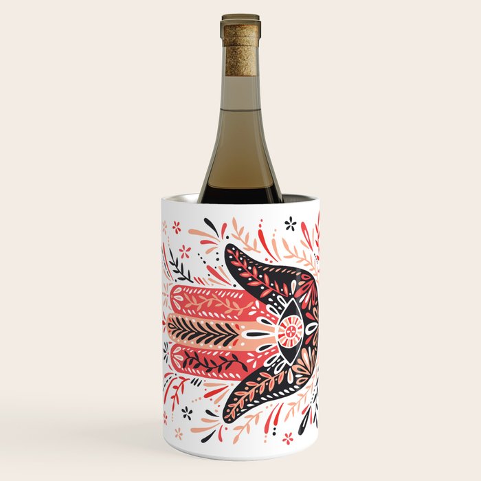 Hamsa Hand - Red & Black Palette Wine Chiller Gallery Image 2