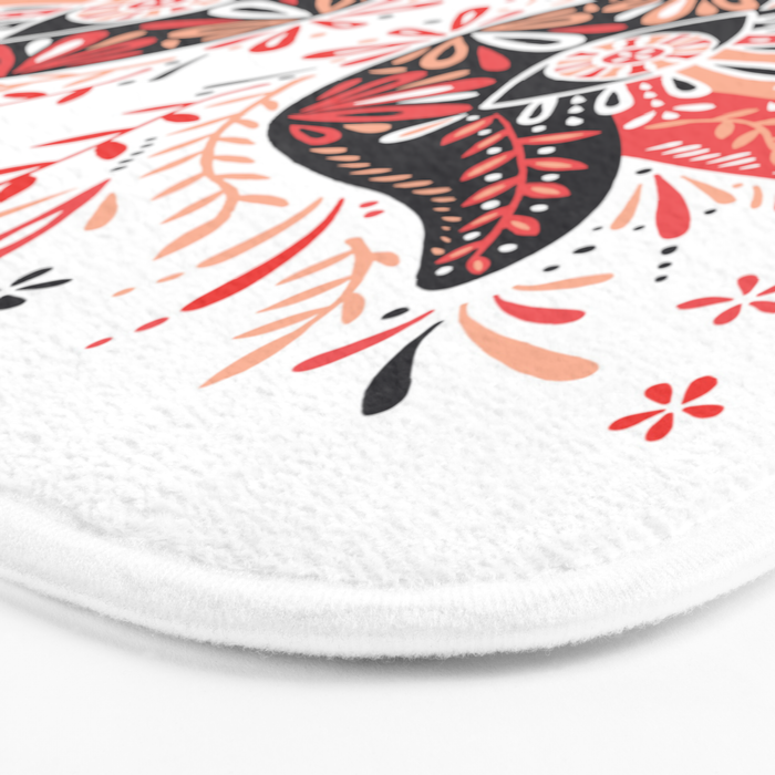 Hamsa Hand - Red & Black Palette Bath Mat Gallery Image 3