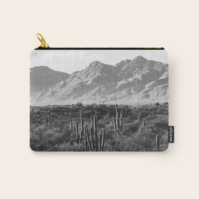 Wild West III - Tucson - Black & White version Carry All Pouch Gallery Image 1