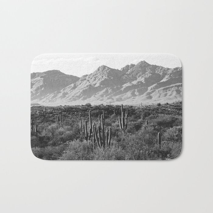 Wild West III - Tucson - Black & White version Bath Mat Gallery Image 1