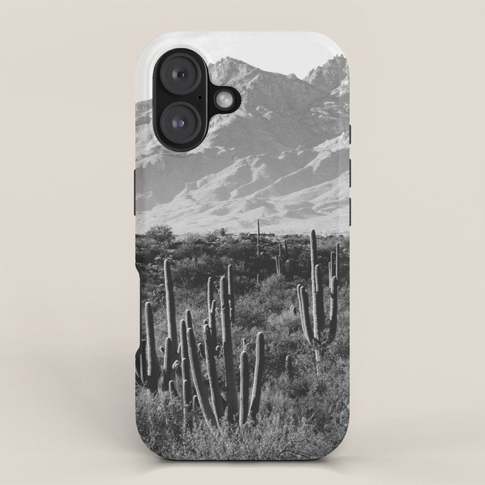Wild West III - Tucson - Black & White version iPhone Case Gallery Image 1