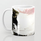 Crash: an abstract mixed media piece in black white and pink Coffee Mug Gallery Image 3