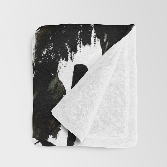 Crash: an abstract mixed media piece in black white and pink Throw Blanket Gallery Image 3