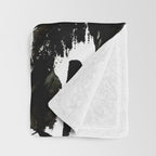Crash: an abstract mixed media piece in black white and pink Throw Blanket Gallery Image 3