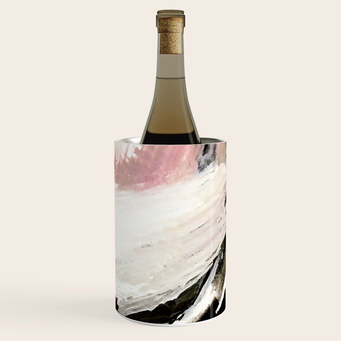 Crash: an abstract mixed media piece in black white and pink Wine Chiller Gallery Image 1