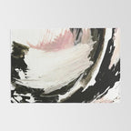 Crash: an abstract mixed media piece in black white and pink Rug Gallery Image 2