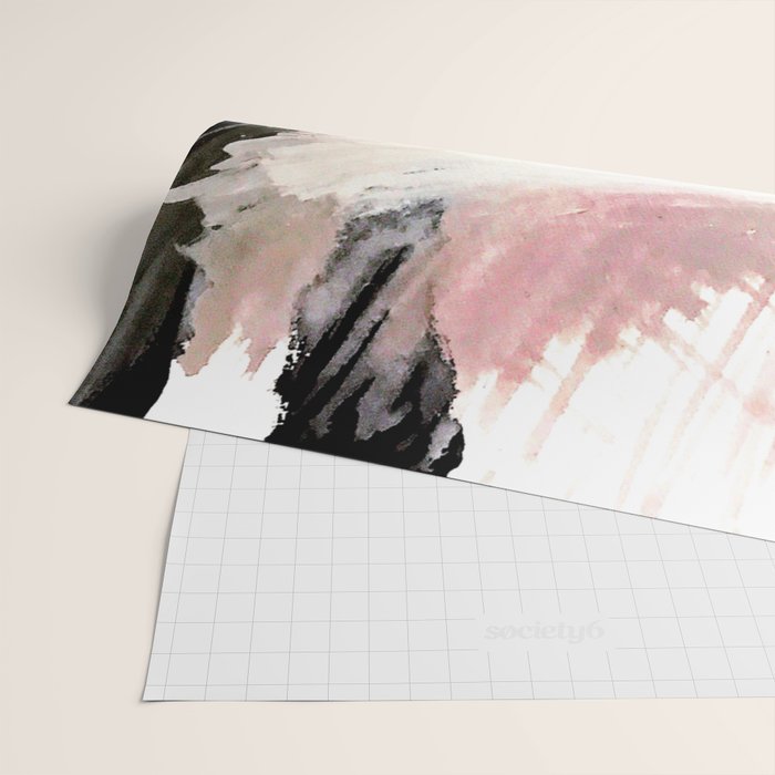 Crash: an abstract mixed media piece in black white and pink Wrapping Paper Gallery Image 2