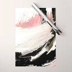Crash: an abstract mixed media piece in black white and pink Wrapping Paper Gallery Image 1