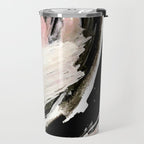 Crash: an abstract mixed media piece in black white and pink Travel Mug Gallery Image 2