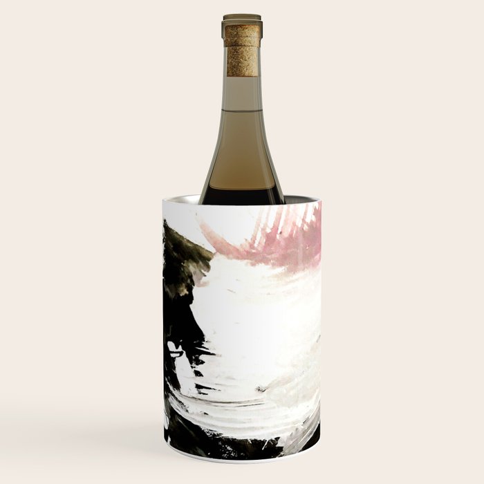 Crash: an abstract mixed media piece in black white and pink Wine Chiller Gallery Image 2