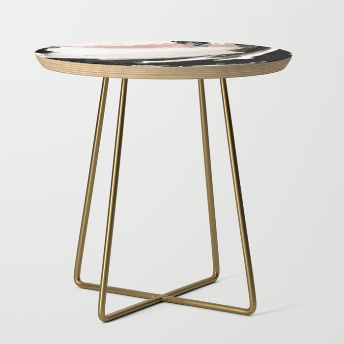 Crash: an abstract mixed media piece in black white and pink Side Table Gallery Image 1