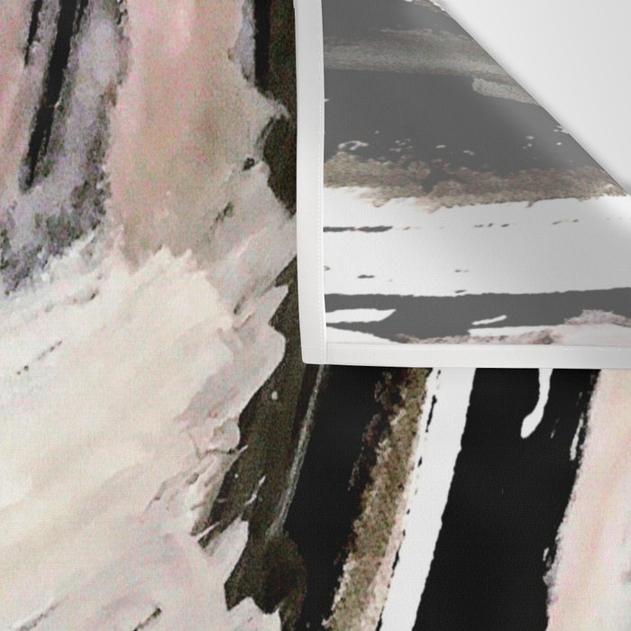 Crash: an abstract mixed media piece in black white and pink Wall Tapestry Gallery Image 3